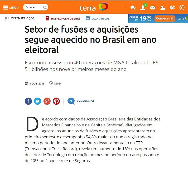 Setor de fuses e aquisies segue aquecido no Brasil em ano eleitoral